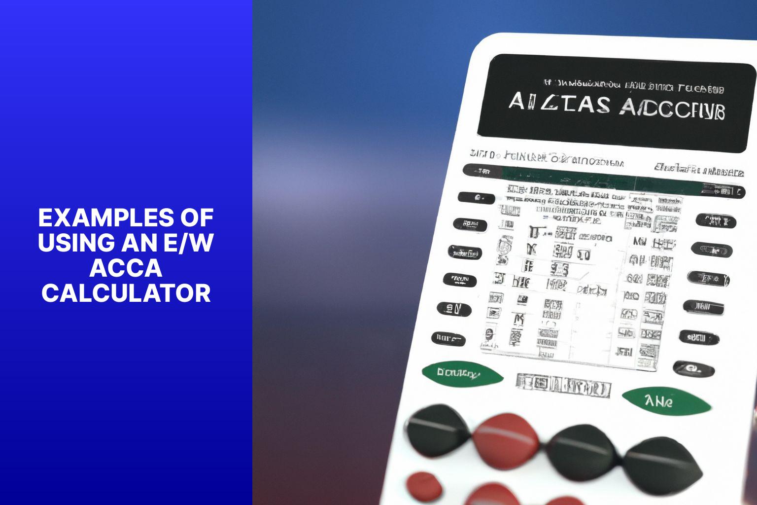 Examples of Using an E/W Acca Calculator - EW Acca Calculator: Calculating E/W Accumulator Bets 